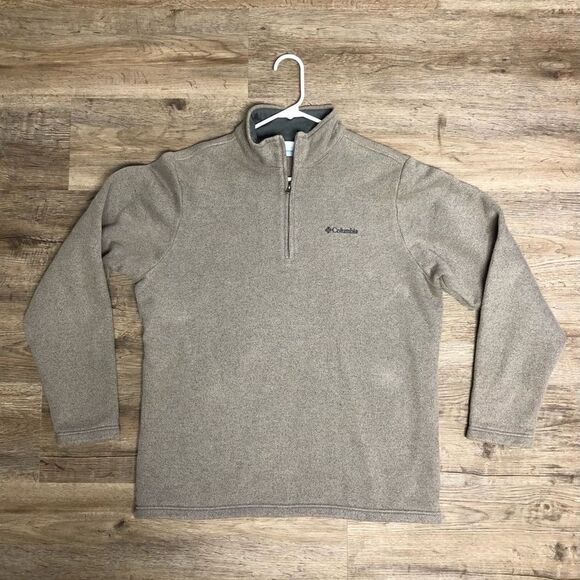 Columbia Men’s Tan Quarter Zip Size M - Picture 1 of 6